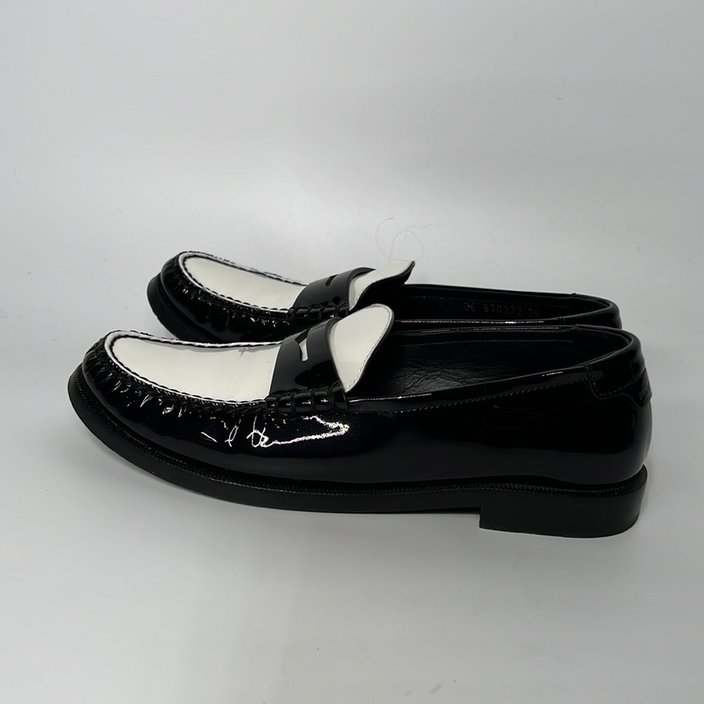 ❌SOLD❌ Saint Laurent Le Loafer Flats in Nero & Blanc Optique 38 - Picture 6 of 10